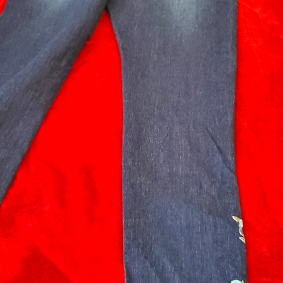 🛑NWOT Loasoklf Skinny Navy Floral Jeans XL - Picture 6 of 10
